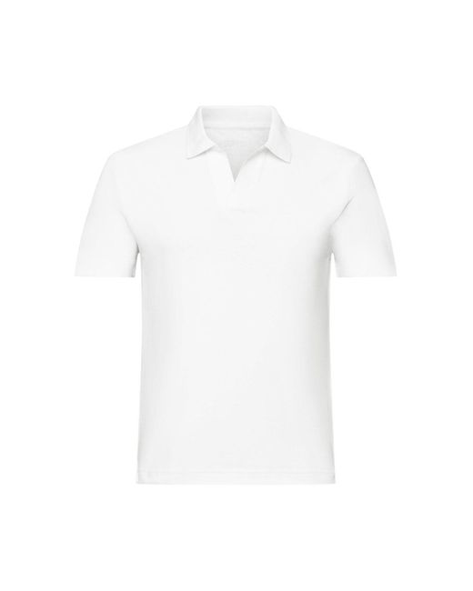 Polo en coton et lin Esprit pour homme en coloris White