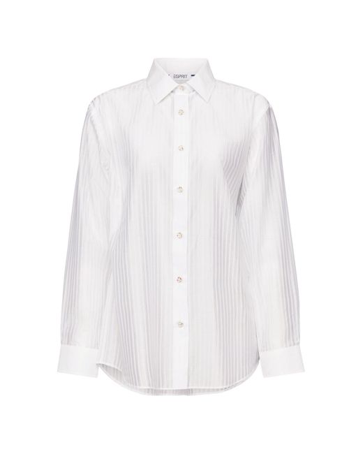 Chemise transparente rayée à col boutonné Esprit en coloris White