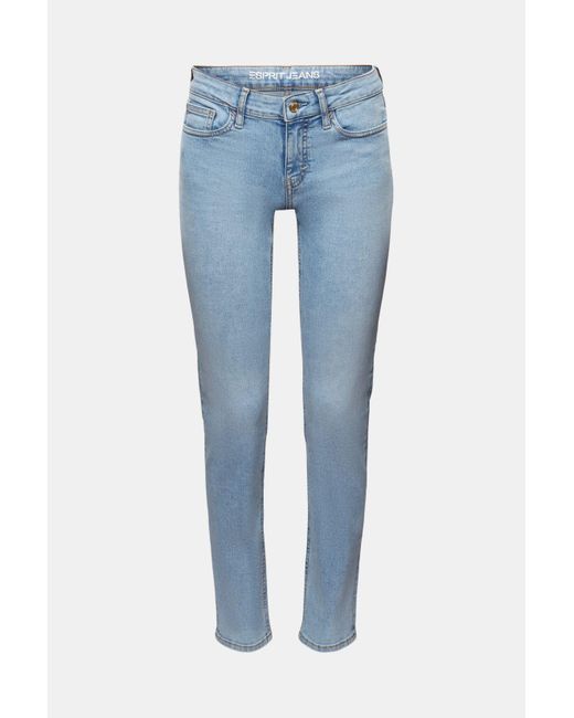 Esprit Slim Fit Jeans Met Middelhoge Taille in het Blue