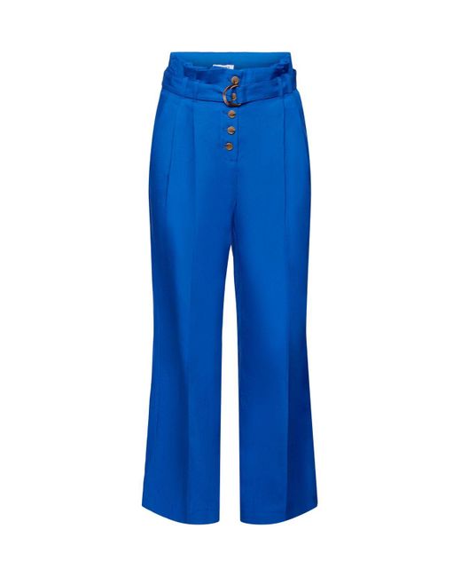 Esprit Cropped Culotte Met Hoge Taille Voor Mix & Match in het Blue