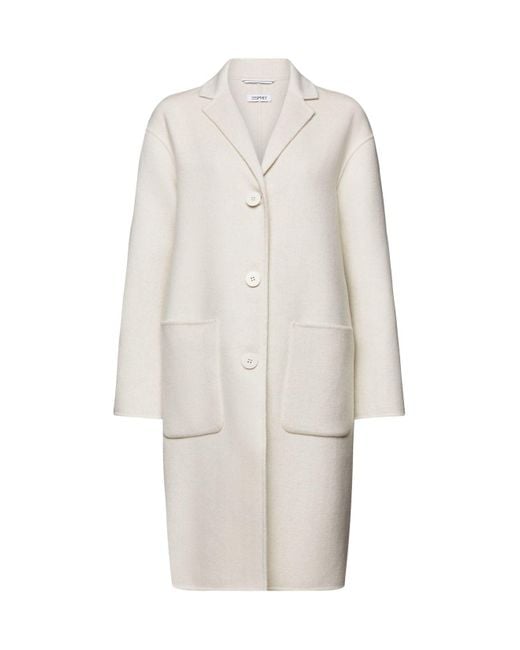 Manteau en laine mélangée Esprit en coloris White