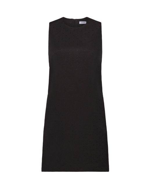 Esprit Mouwloze Jacquard Shift-jurk in het Black