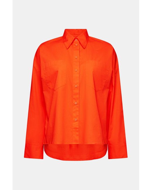 Esprit Overhemd Van Katoen-popeline Met Knoopsluiting in het Orange
