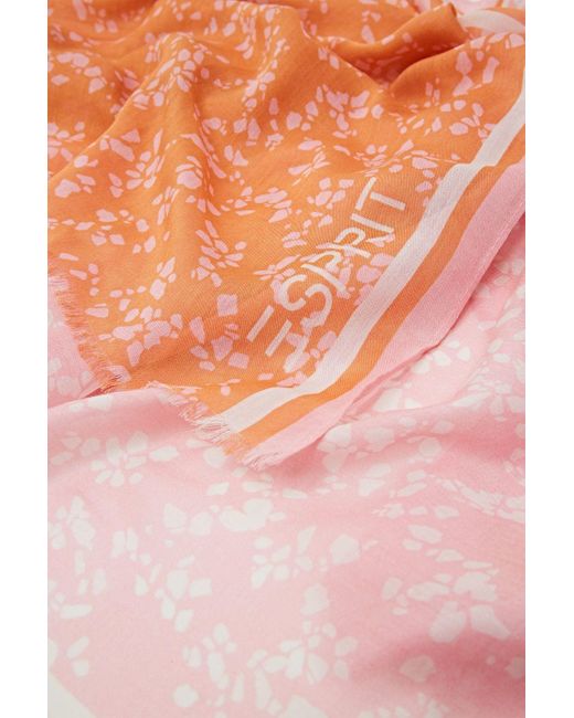 Esprit Lichte Sjaal Met Print in het Orange