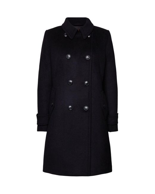 Esprit Black Wintermantel Recycelt: Mantel mit Wolle
