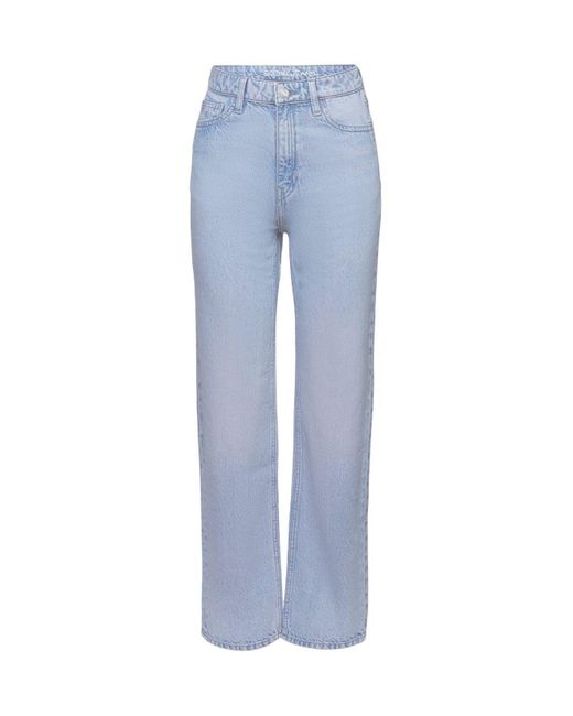 Esprit Straight Jeans Met Retrolook En Hoge Taille in het Blue
