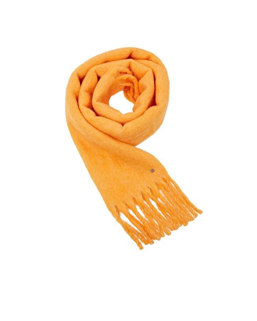 Esprit Gebreide Sjaal Met Franjes in het Orange