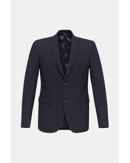 Esprit Active Suit Colbert Van Een Wolmix in het Blue voor heren