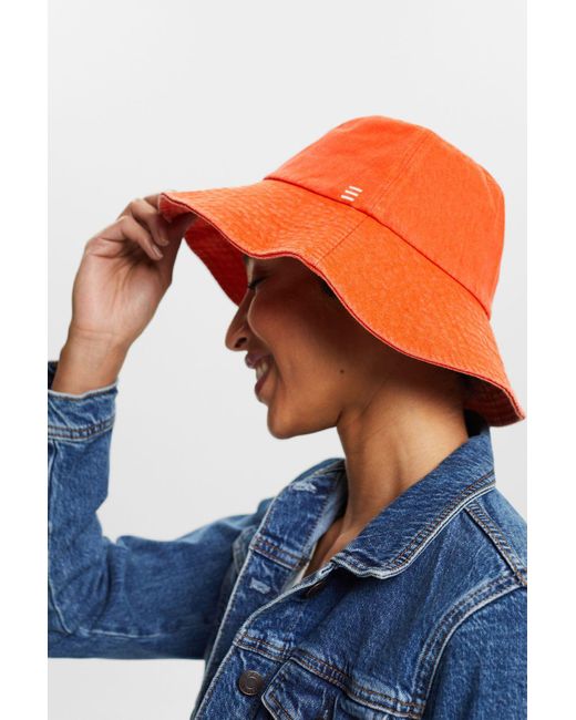 Esprit Orange Bucket Hat aus Twill