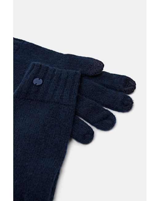 Esprit Blue Rippstrick-Handschuhe