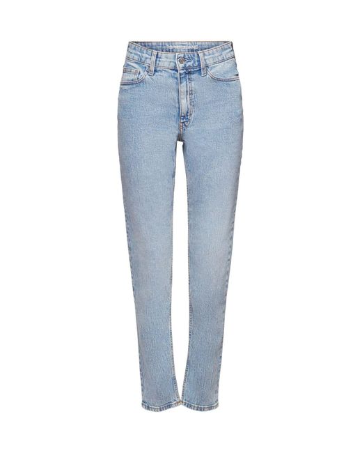 Esprit Klassieke High Rise Jeans Met Retrolook in het Blue