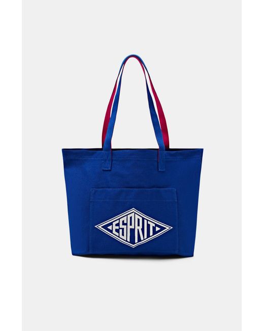 Esprit Canvas Tote Bag Met Logo in het Blue