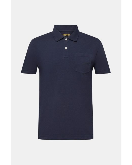 Esprit Katoenen Poloshirt Met Logo in het Blue voor heren