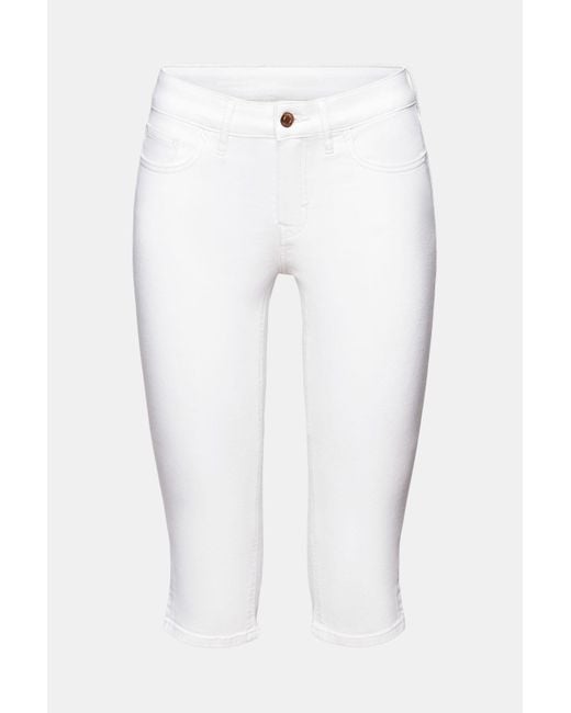Esprit Mid Rise Capri-jeans in het White