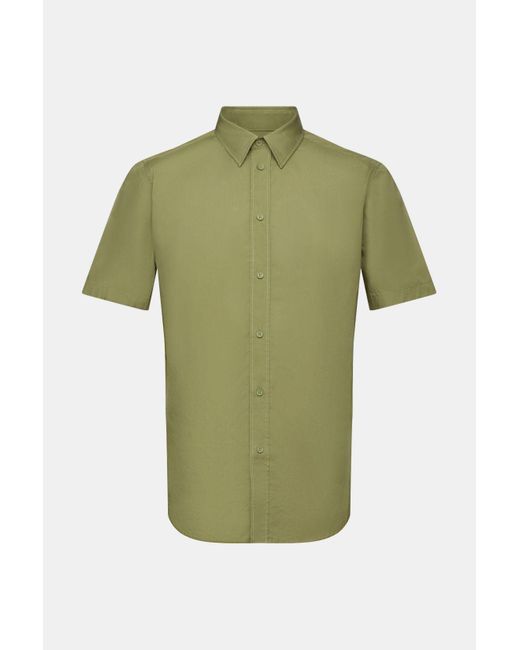 Esprit Shirt Van Katoen-popeline Met Korte Mouwen in het Green voor heren