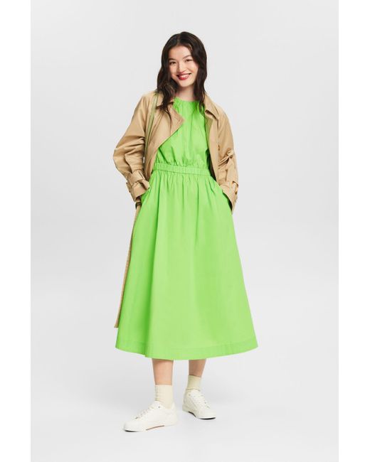 Esprit Mouwloze Midi-jurk in het Green