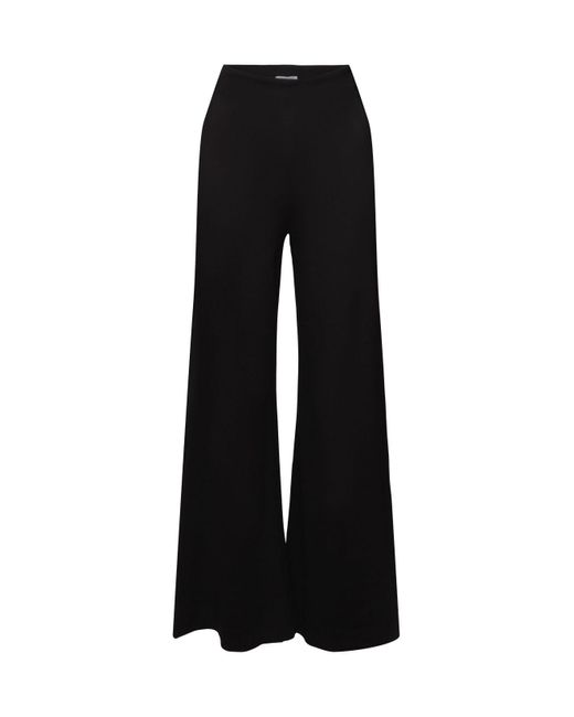 Pantalon en punto à jambes larges Esprit en coloris Black