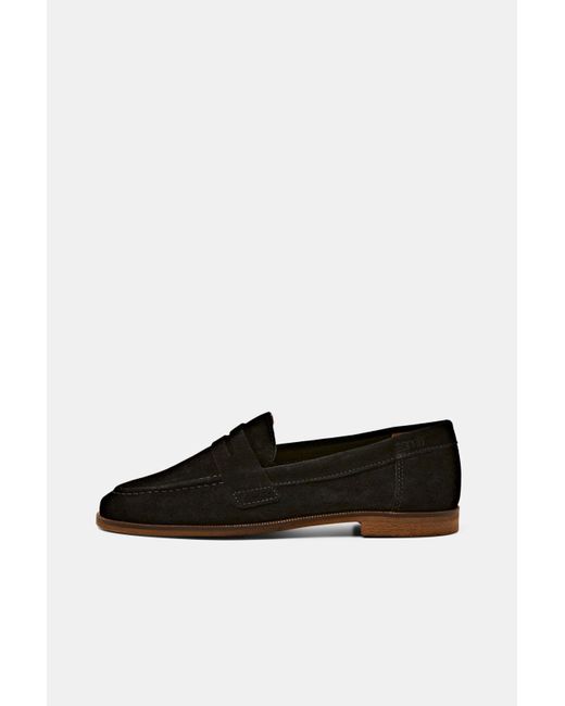Esprit Loafers Van Suède in het Black