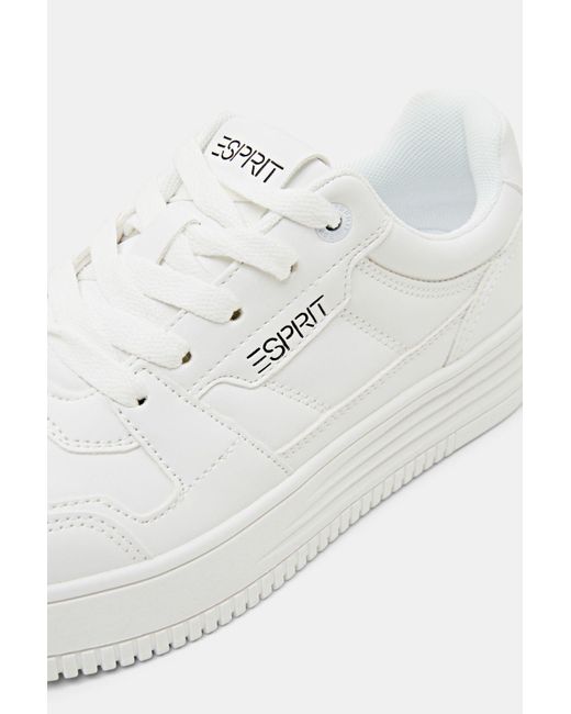 Esprit Sneakers Van Imitatieleer in het White