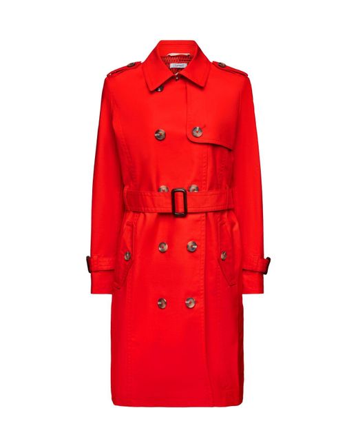 Trench-coat à boutonnage croisé et ceinture Esprit en coloris Red