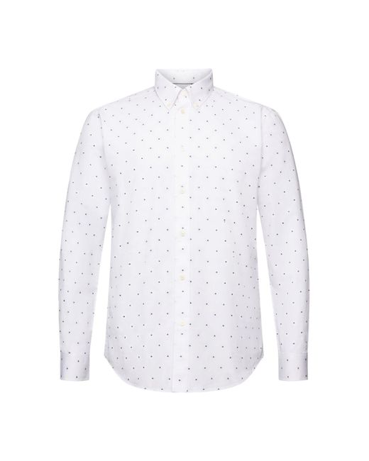 Chemise brodée en coton de coupe Slim Fit Esprit pour homme en coloris White