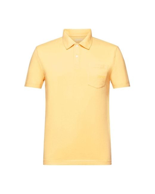 Esprit Katoenen Poloshirt Met Logo in het Yellow voor heren
