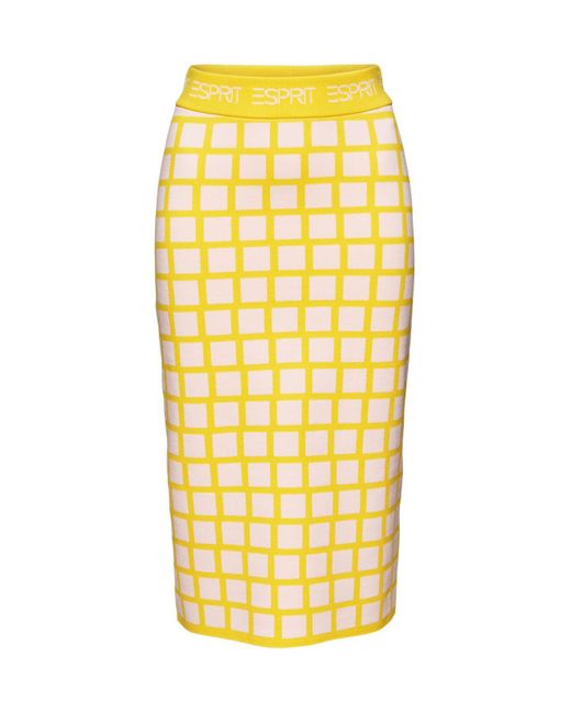 Esprit Jacquard Midirok Met Logo in het Yellow