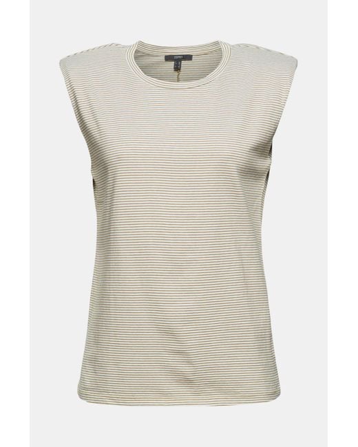Esprit T shirt Met Schoudervulling in het Naturel Lyst NL