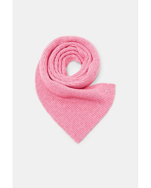 Esprit Set Bestaand Uit Beanie Van Ribbreisel En Sjaal in het Pink