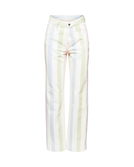 Esprit Straight Jeans Met Retrolook En Hoge Taille in het White
