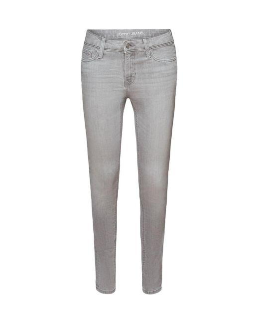 Esprit Gray Schmal geschnittene Jeans mit mittlerer Bundhöhe