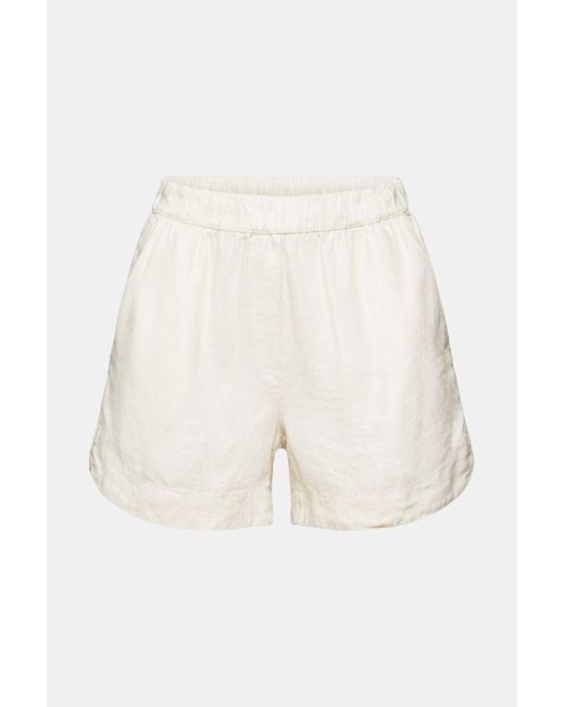 Esprit White Pull-on-Shorts aus Leinenmix (1-tlg)
