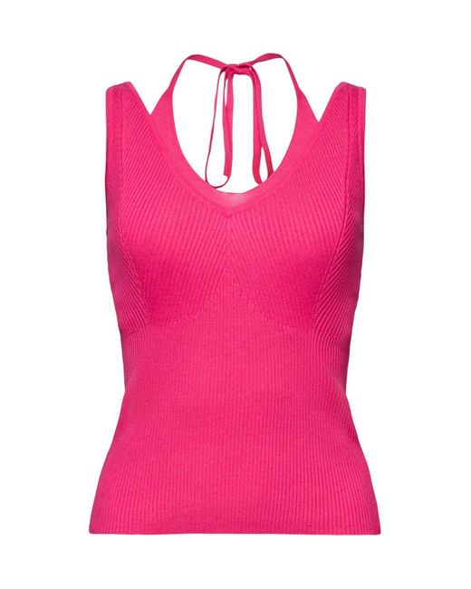 Esprit Dubbellaagse Sweater Tank Top Met Halter in het Pink