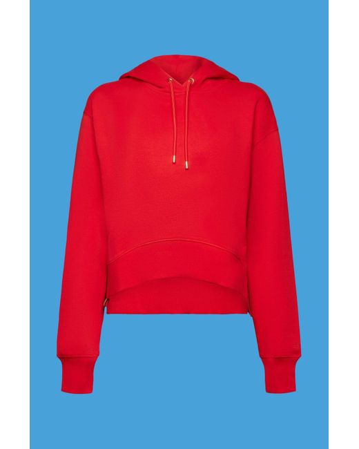 Esprit Red Sweatshirt Verkürzter Hoodie, 100 % Baumwolle (1-tlg)