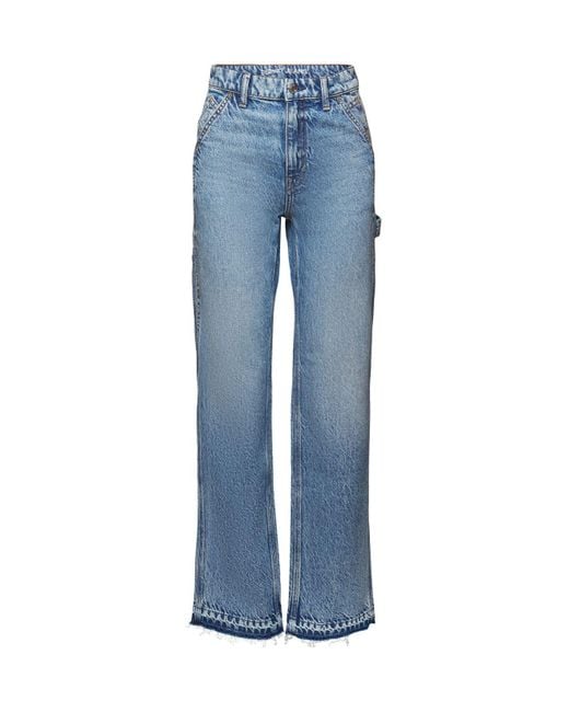 Esprit Straight Jeans Met Hoge Taille in het Blue