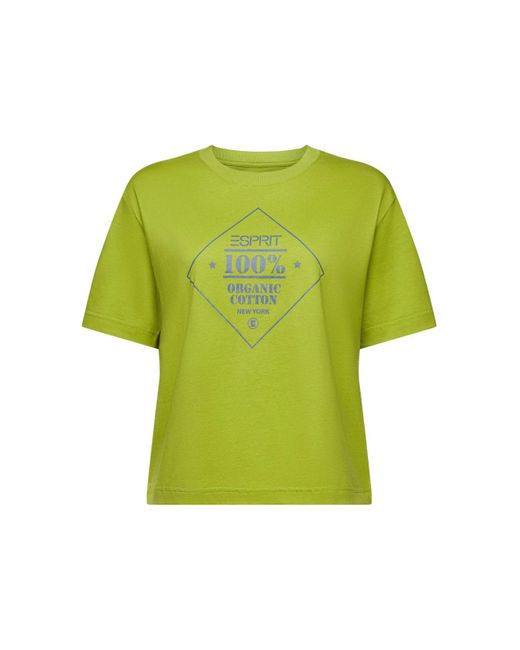 Esprit T-shirt Van Organic Cotton Met Print in het Green