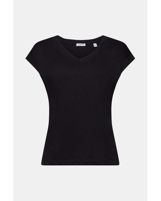 Esprit T-shirt Met V-hals in het Black