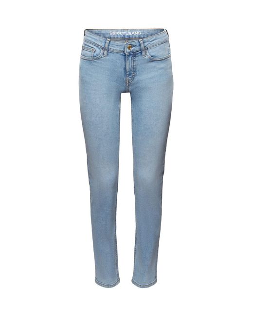 Esprit Slim Fit Jeans Met Middelhoge Taille in het Blue