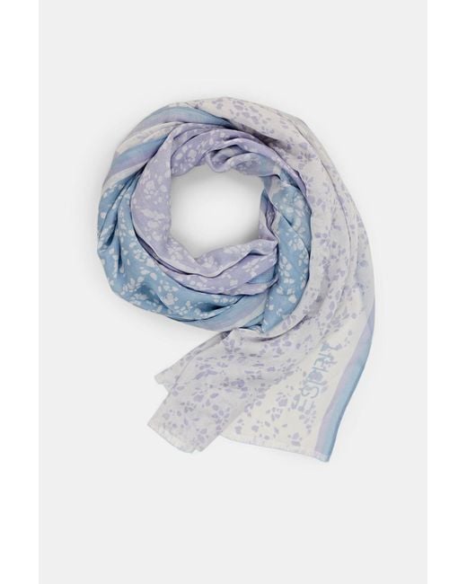 Esprit Lichte Sjaal Met Print in het Blue