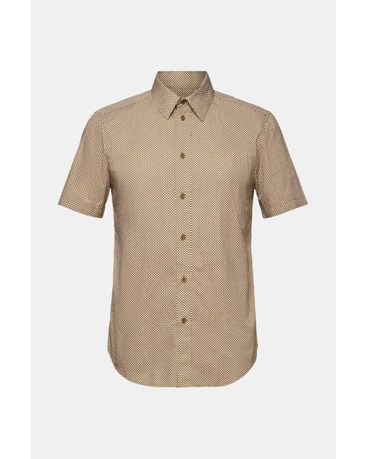 Esprit Overhemd Met Korte Mouwen En Print in het Natural voor heren