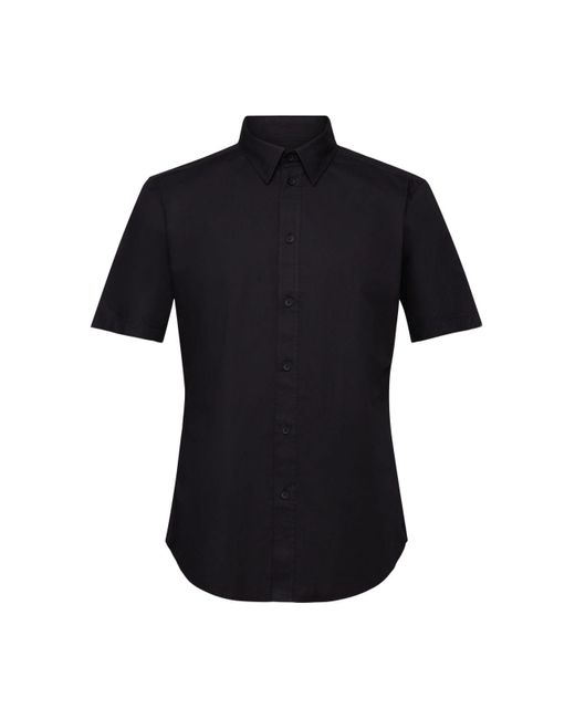 Esprit Shirt Van Katoen-popeline Met Korte Mouwen in het Black voor heren