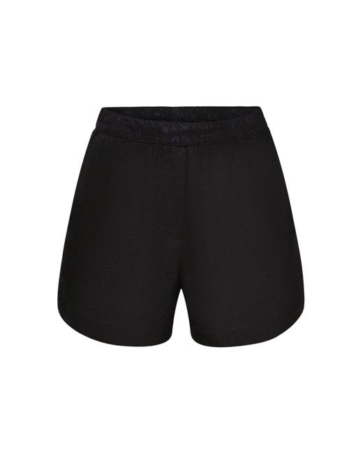 Esprit Black Pull-on-Shorts aus Leinenmix
