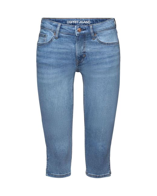 Esprit Blue Capri-Jeans mit mittelhohem Bund