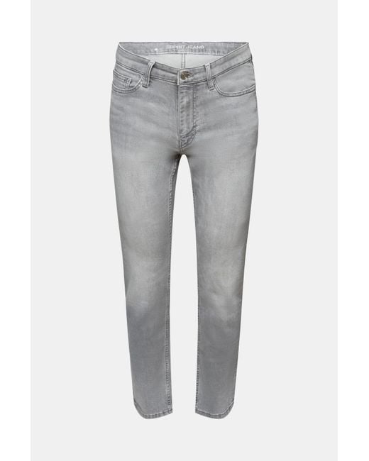 Esprit Slim Fit Jeans Met Middelhoge Taille in het Gray voor heren
