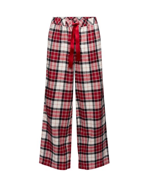 Pantalon de pyjama à carreaux en flanelle Esprit en coloris Red