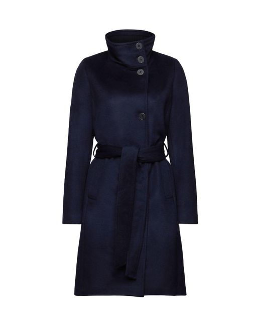 Esprit Blue Wollmantel Recycelt: Mantel aus Wollmix mit Kaschmir