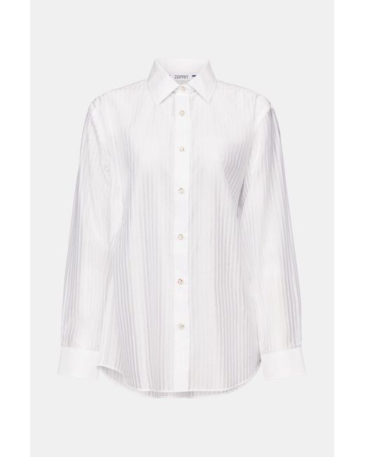 Esprit White Transparentes Hemd mit Streifen