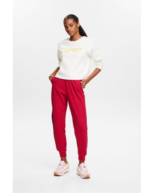 Esprit Sweatshirt Met Logo En Ronde Hals in het White