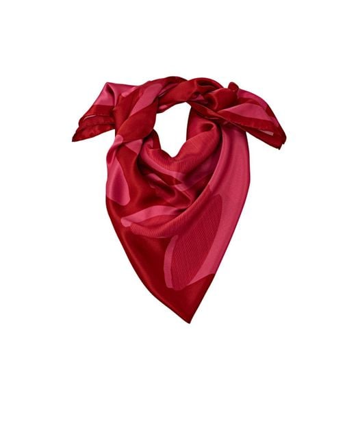 Esprit Vierkante Zijden Sjaal in het Red