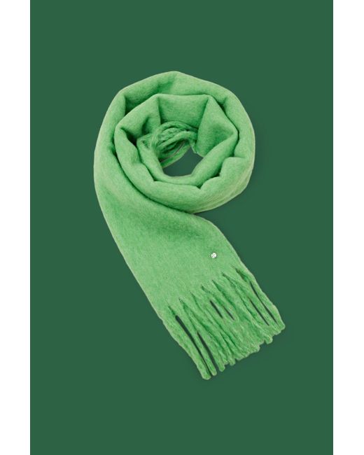Esprit Gebreide Sjaal Met Franjes in het Green